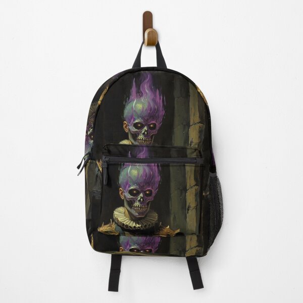 Item preview, The Flaming undead Eldritch Knight fantasy horror haunted house portrait art designed and sold by Vintage Designs +.