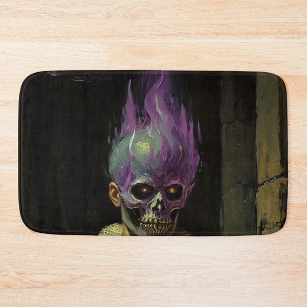 Item preview, The Flaming undead Eldritch Knight fantasy horror haunted house portrait art designed and sold by Vintage Designs +.