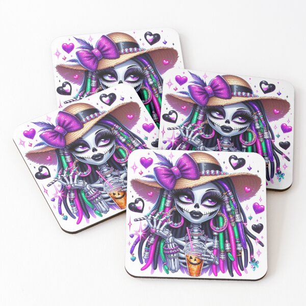 Item preview, Spooky Season Magic – Brown Girls with Skeleton Glow and Halloween Spirit designed and sold by Lulunza.