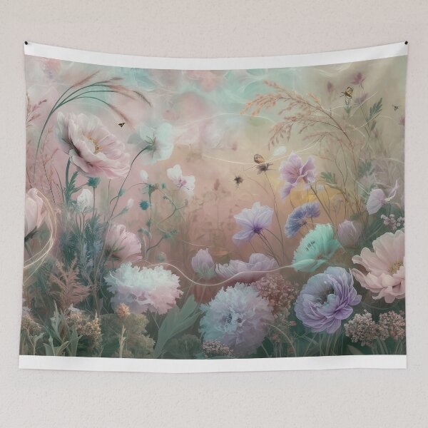 Item preview, Romantic Easter Garden Wall Art – Spring Cottage Flowers with Eggs Canvas designed and sold by jazzyfunky.