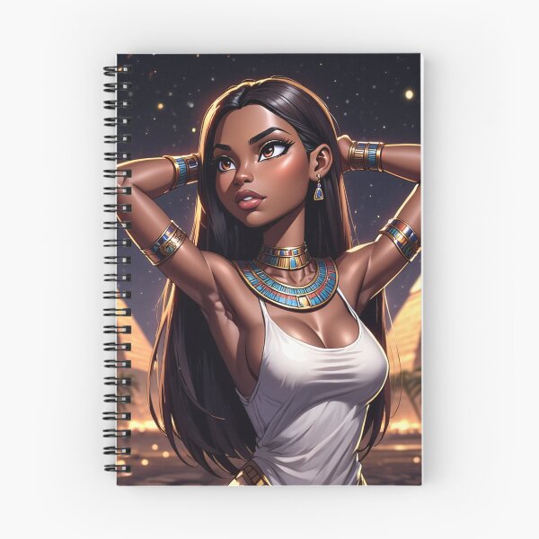 Item preview,  Beautiful  black  Ancient Egyptian Priestess cartoon illustration artwork designed and sold by Vintage Designs +.