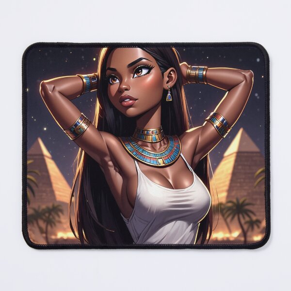 Item preview, Beautiful black Ancient Egyptian Priestess cartoon illustration artwork designed and sold by Vintage Designs +.