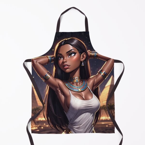 Item preview, Beautiful black Ancient Egyptian Priestess cartoon illustration artwork designed and sold by Vintage Designs +.