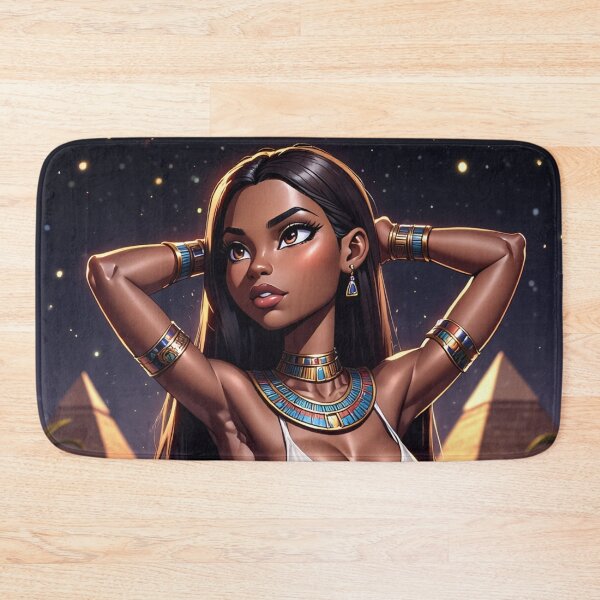 Item preview,  Beautiful  black  Ancient Egyptian Priestess cartoon illustration artwork designed and sold by Vintage Designs +.