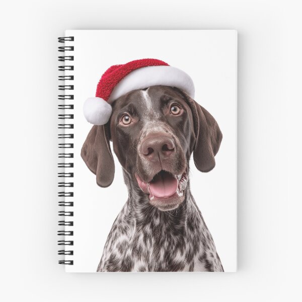 Item preview, German Shorthaired Pointer dog with Christmas Hat – Festive German Shorthaired Pointer Xmas Design designed and sold by LazyOwlStore.