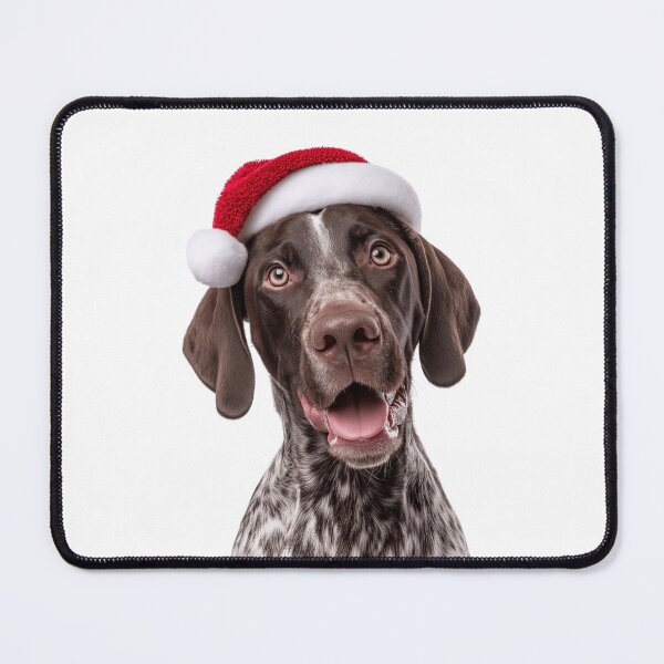 Item preview, German Shorthaired Pointer dog with Christmas Hat – Festive German Shorthaired Pointer Xmas Design designed and sold by LazyOwlStore.