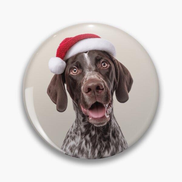 Item preview, German Shorthaired Pointer dog with Christmas Hat – Festive German Shorthaired Pointer Xmas Design designed and sold by LazyOwlStore.