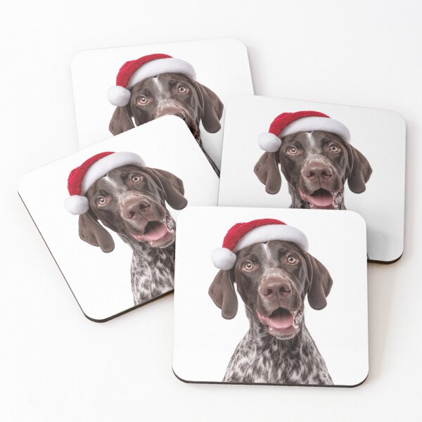 Item preview, German Shorthaired Pointer dog with Christmas Hat – Festive German Shorthaired Pointer Xmas Design designed and sold by LazyOwlStore.