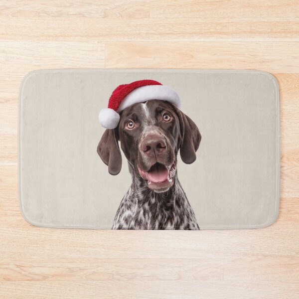 Item preview, German Shorthaired Pointer dog with Christmas Hat – Festive German Shorthaired Pointer Xmas Design designed and sold by LazyOwlStore.