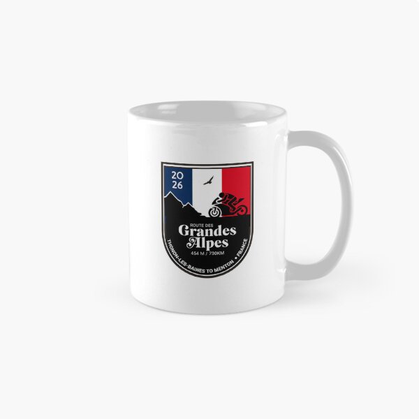 Item preview, Route des Grandes Alpes 2026 Motorcycle Tour Badge, colors of the French flag STICKER OR SHIRT AND MORE designed and sold by designkb.