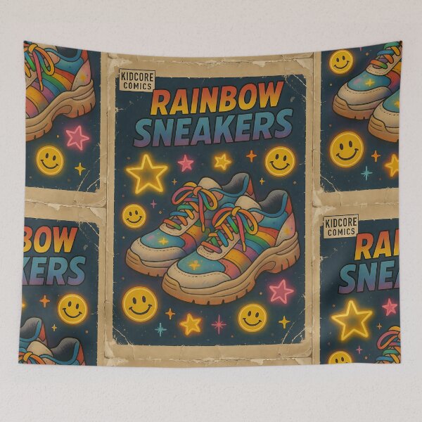 Item preview, Vibrant Colorful Kidcore: Rainbow sneakers designed and sold by bapupa.
