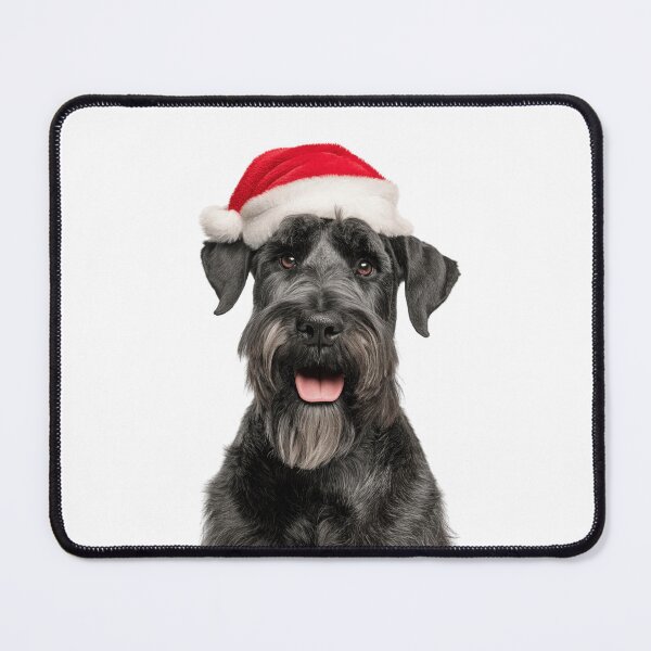 Item preview, Giant Schnauzer dog with Christmas Hat – Festive Giant Schnauzer Xmas Design designed and sold by LazyOwlStore.