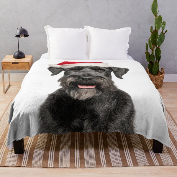 Item preview, Giant Schnauzer dog with Christmas Hat – Festive Giant Schnauzer Xmas Design designed and sold by LazyOwlStore.