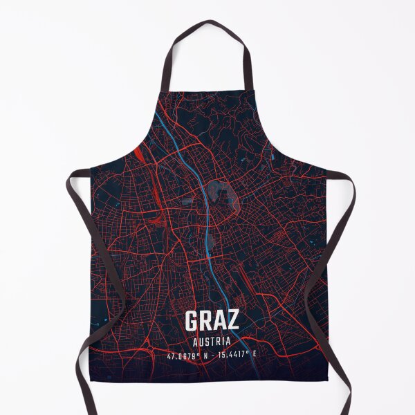 Item preview, Graz Red & Blue Minimalist Map designed and sold by HomeLivingCo.