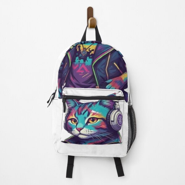 Item preview, Neon DJ Cat – Retro Cyber Vibes designed and sold by FunkyPatakha.