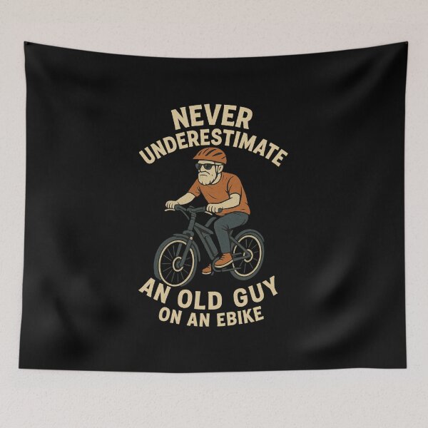 Item preview, Never Underestimate an Old Guy on an EBike designed and sold by Prints-by-Olaf.
