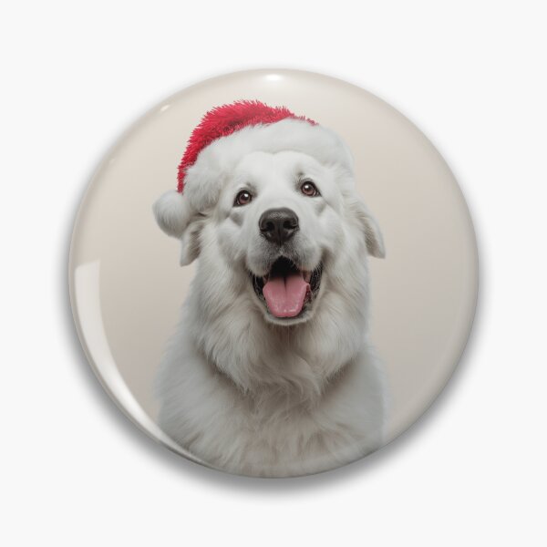 Item preview, Kuvasz dog with Christmas Hat – Festive Kuvasz dog Xmas Design designed and sold by LazyOwlStore.