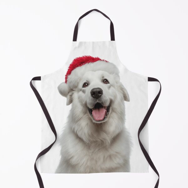 Item preview, Kuvasz dog with Christmas Hat – Festive Kuvasz dog Xmas Design designed and sold by LazyOwlStore.