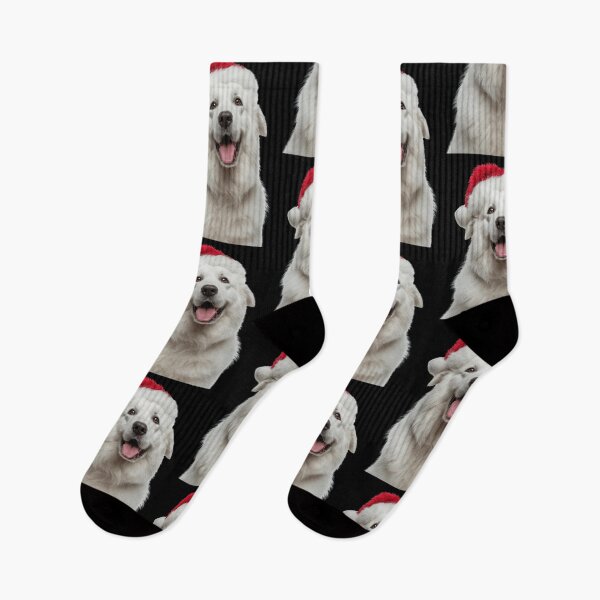 Item preview, Kuvasz dog with Christmas Hat – Festive Kuvasz dog Xmas Design designed and sold by LazyOwlStore.