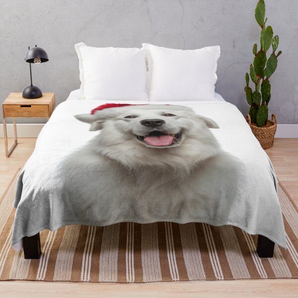 Item preview, Kuvasz dog with Christmas Hat – Festive Kuvasz dog Xmas Design designed and sold by LazyOwlStore.