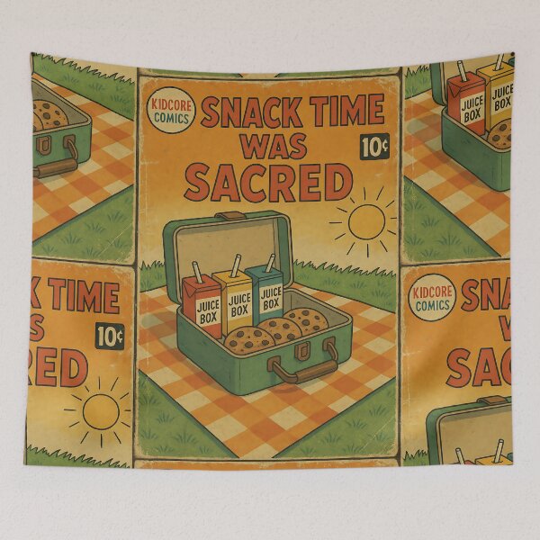 Aperçu de l'œuvre Esthétique Kidcore nostalgique : l'heure du goûter était sacrée créée et vendue par bapupa.
