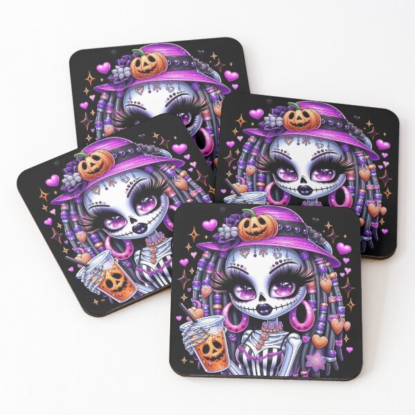 Item preview, Spooky Season Magic – Brown Girls with Skeleton Glow and Halloween Spirit designed and sold by Lulunza.