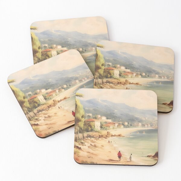 Item preview, Vintage Beach With People Painting, Beach House Decor, Antique French Seaside Painting, Beach House Painting, Coastal Decor designed and sold by SavageVision.