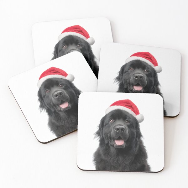 Item preview, Newfoundland dog with Christmas Hat – Festive Newfoundland dog Xmas Design designed and sold by LazyOwlStore.