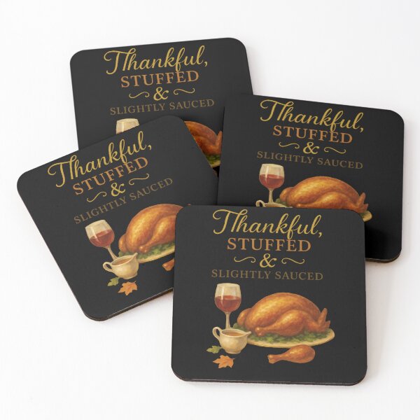 Item preview, Thankful, Stuffed & Slightly Sauced – Funny Thanksgiving Turkey Design designed and sold by Ombrya.