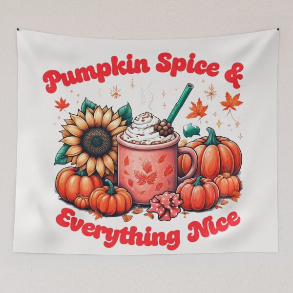 Item preview, Pumpkin Spice & Everything Nice Cute Fall | Cozy Hot Chocolate Pumpkin Graphic Design designed and sold by wellie-chic.