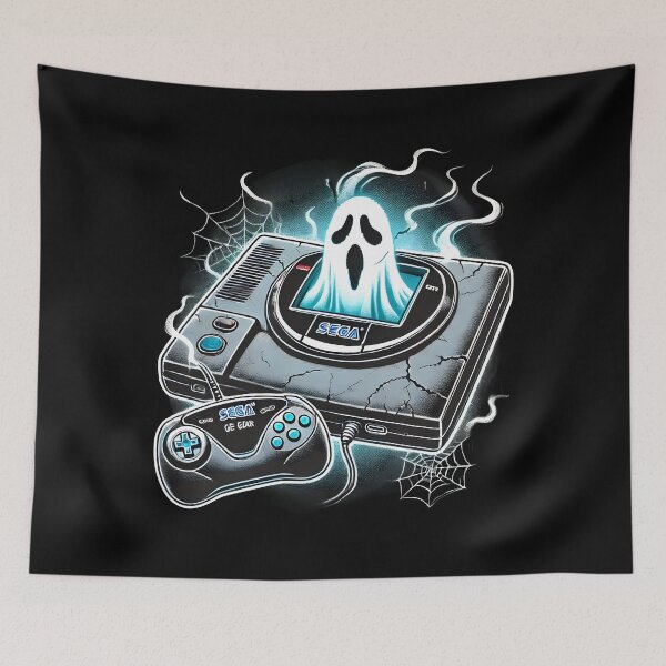 Artikelvorschau, Retro-Sega-Konsole mit Ghost-Halloween-Gaming-Art. entworfen und verkauft von The-T-In-Retro.