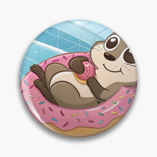 Item preview, Summer Otter Vibes – Cute Pool Float Art designed and sold by FluffyPeels.
