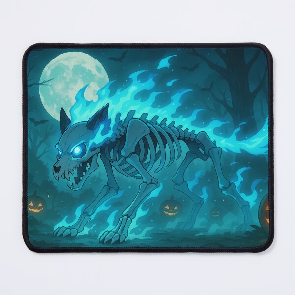 Item preview, Flaming Skeletal Wolf of Halloween Forest designed and sold by NorseDrip.