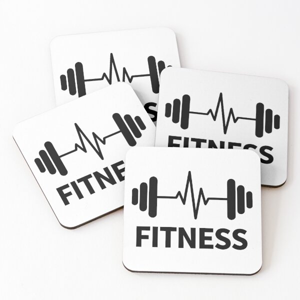 Item preview, FITNESS Minimalist Black Fitness Logo with Dumbbell and Heartbeat Line designed and sold by AFernandesDSG.