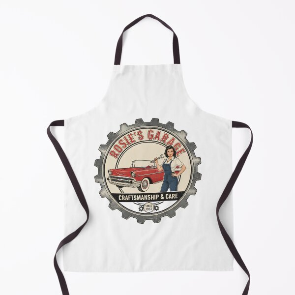Item preview, Rosie's Garage - Craftsmanship & Care Since 1953 - Vintage Pin-Up Car Emblem designed and sold by RedDelaney.