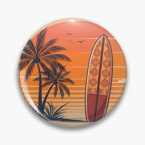 Item preview, Sunset Surfboard – Retro Beach Design designed and sold by FluffyPeels.