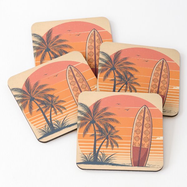 Item preview, Sunset Surfboard – Retro Beach Design designed and sold by FluffyPeels.