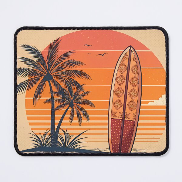 Item preview, Sunset Surfboard – Retro Beach Design designed and sold by FluffyPeels.