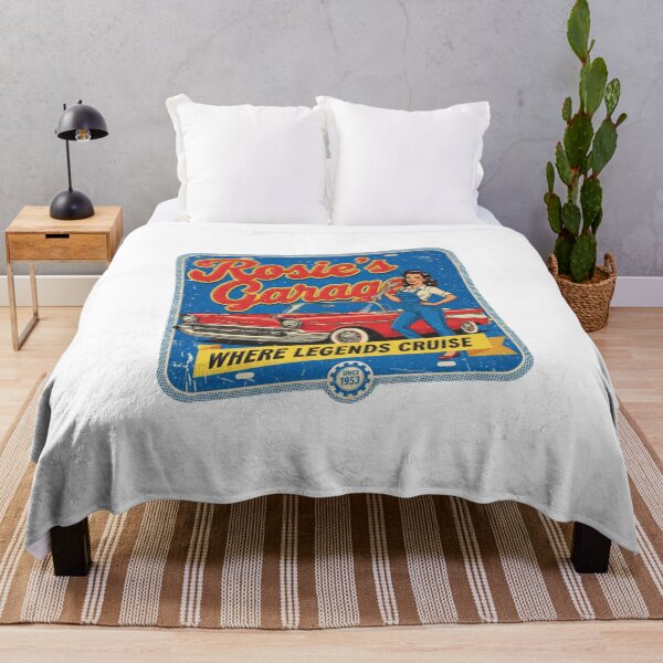 Item preview, Rosie's Garage - Where Legends Cruise Since 1953 - Vintage Pin-Up Car Art designed and sold by RedDelaney.