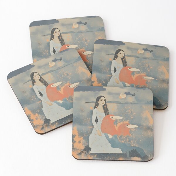 Item preview, Women and birds, abstract design designed and sold by Marcu Ioachim.