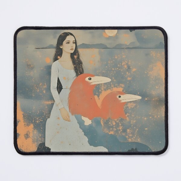 Item preview, Women and birds, abstract design designed and sold by Marcu Ioachim.