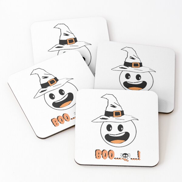 Item preview, Boo! Cute ghost wearing a which hat celebrating halloween designed and sold by Touched by  Starlight.