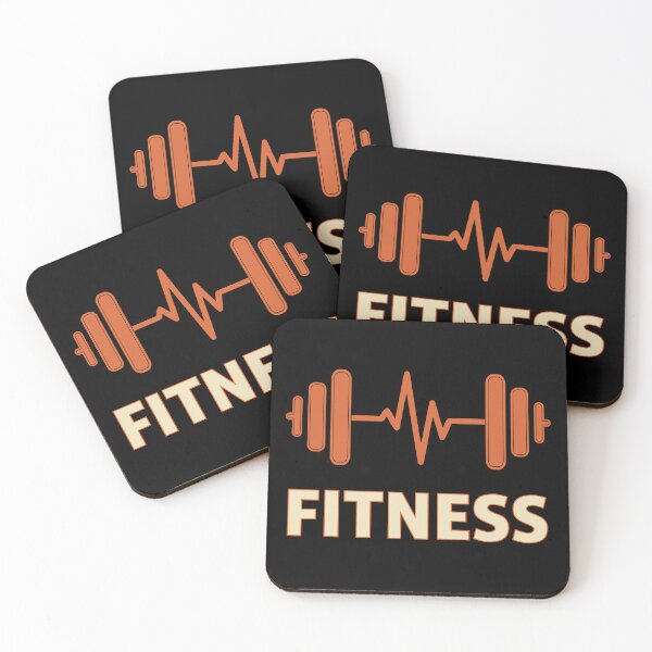 Item preview, FITNESS Vibrant Orange Fitness Logo with Dumbbell and Heartbeat Symbol designed and sold by AFernandesDSG.
