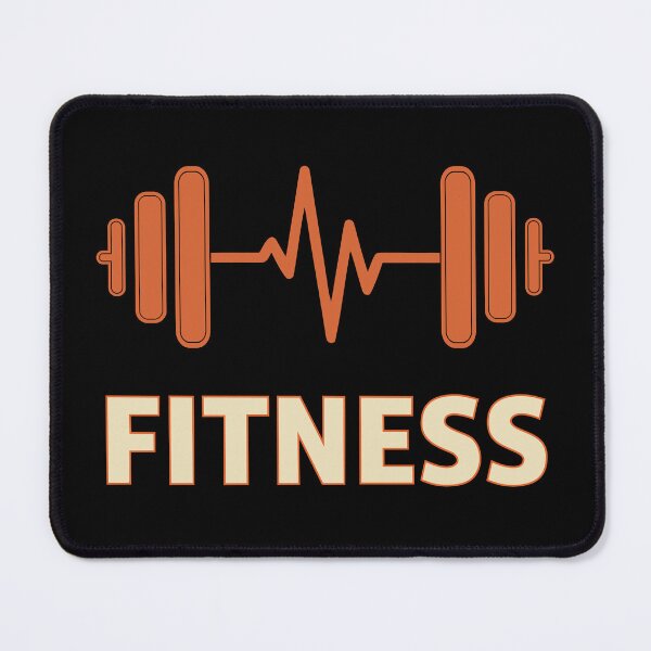 Artikelvorschau, FITNESS Leuchtend orange Fitness-Logo mit Hantel und Herzschlag-Symbol entworfen und verkauft von AFernandesDSG.