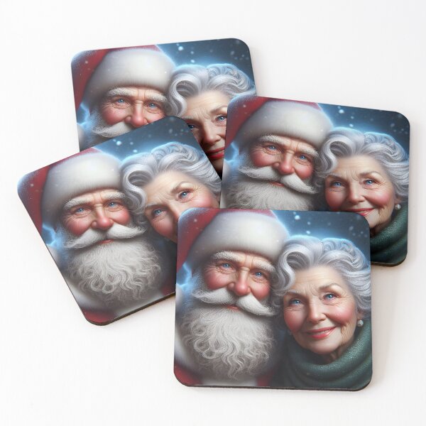 Item preview, Elegant Mr and Mrs Claus Portrait – Classic Christmas Couple Art designed and sold by EmeraldeaDesign.