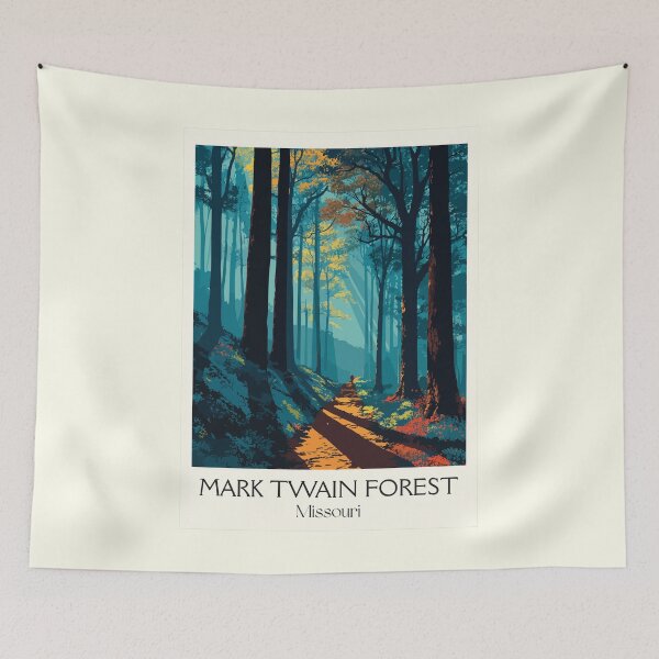 Item preview, Mark Twain National Forest Poster | Missouri Ozarks Art Print | Rustic Cabin Wall Decor designed and sold by TuncGK.