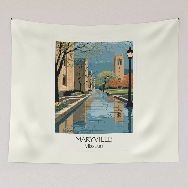Item preview, Maryville Missouri Vintage Travel Poster | Historic Town Square Art Print | Main Street Decor designed and sold by TuncGK.