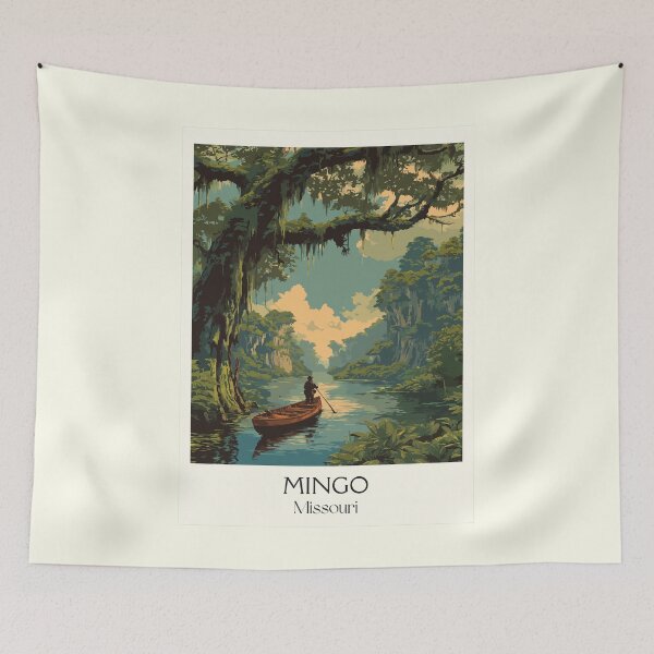Item preview, Mingo National Wildlife Refuge Missouri Vintage Poster | Cypress Swamp Scenery Art designed and sold by TuncGK.