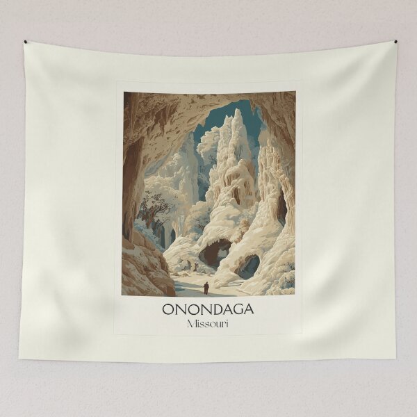 Item preview, Onondaga Cave Missouri Vintage Poster | State Park Cavern Art Print | Geology Decor designed and sold by TuncGK.