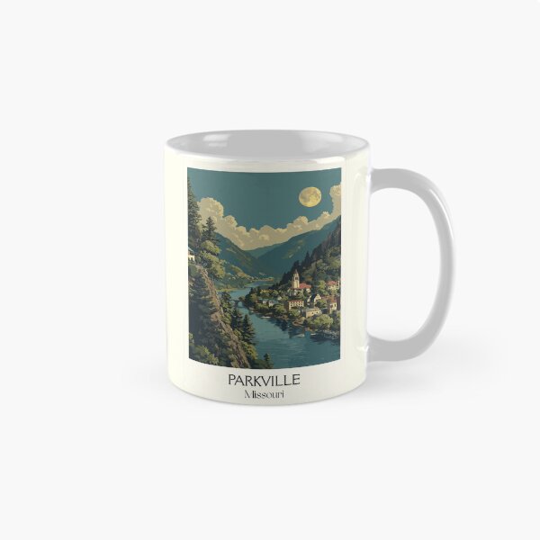 Item preview, Parkville Missouri Vintage Travel Poster | Historic River Town Art Print | KC Area Decor designed and sold by TuncGK.